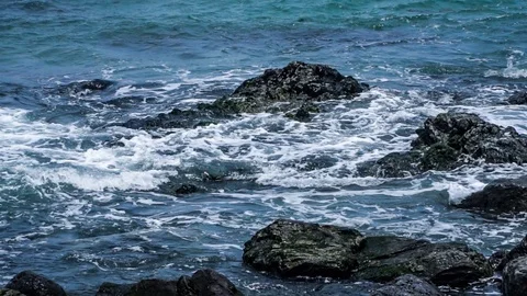 Slow motion of the sea wave Video stock 77842305