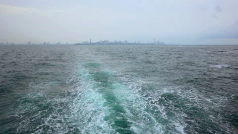Slow motion sea wave splash by boat on daytime 스톡 동영상 137534257