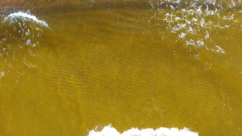 Slow motion sea waves from above - 1 Vídeo Stock 73926265