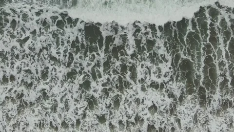 Slow-motion sea waves during a storm Stock Footage 132184482