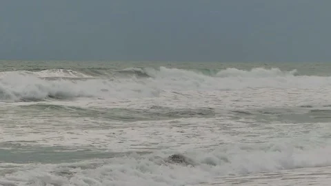 Slow motion sea ​​waves Stock Footage 229017789