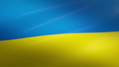 Slow motion. Seamless loop animation 10 seconds. Ukrainian yellow-blue flag. Ukr Video stock 171288530