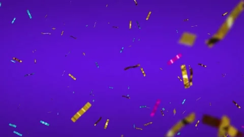 Slow motion. Seamless loop. Gold, red, green, violet confetti explosions pack  Stock-Footage 184011301