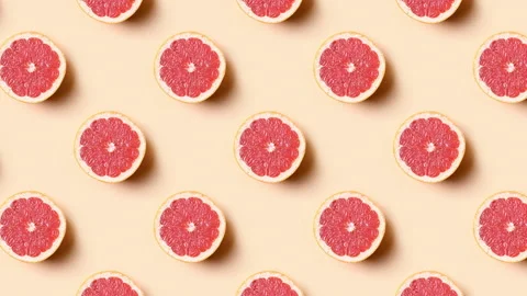Slow motion of seamless pattern of grapefruit . Stock Footage 149374723