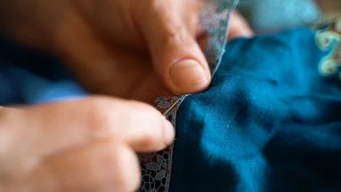 Slow Motion Sewing Needle Stock Footage 92859872