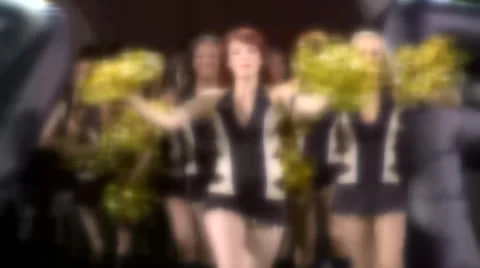 SLOW MOTION SEXY CHEERLEADERS DANCERS IN SOFT FOCUS HD 1080 Stock Footage
