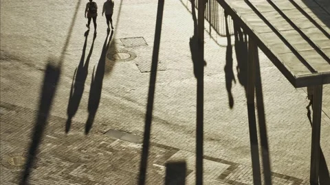 Slow motion shadows at Circular Quay in Sydney 4K Stock Footage 158969919