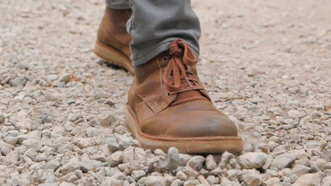 Slow Motion Shoe Step Closeup Stock Footage 102181698