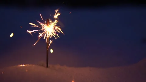 Slow-motion shooting of firework sparkler burning close-up Stock Footage 167563602
