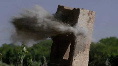 Slow Motion Shooting Things With Gun bullets &amp; Explosions Video stock 124245756