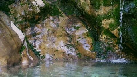 Slow-motion shooting of the waterfall Stock Footage 90729962