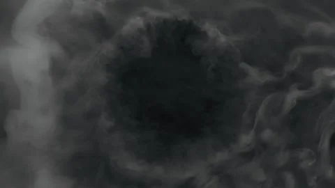 Slow Motion Shot of Abstract Smoke Background with Round Copy Space. Stock Footage 266412241