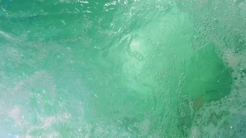 Slow motion shot of air bubbles coming out to the surface of a jacuzzi pool Video stock 202647568