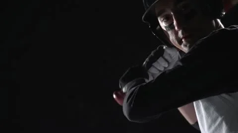 Slow motion shot of baseball player swinging Stock Footage 10895035