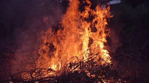 Slow motion shot of bonfire Stock Footage 63906775