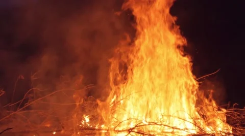 Slow motion shot of bonfire Stock Footage 63906843