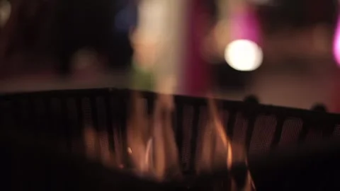 A Slow Motion Shot of a Bonfire Stock Footage 306036832