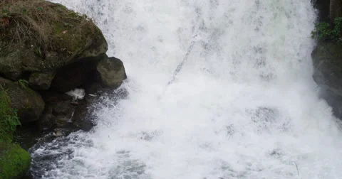 Slow motion shot of bottom of Whatcom falls Stock Footage 57706454