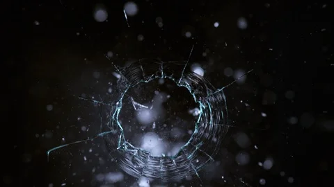 Slow motion shot of bullet shooting through glass, shot with Phantom Flex 4K Stock Footage
