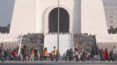 Slow motion shot of Chiang Kai-Shek Memorial Hall Stock Footage 88865802