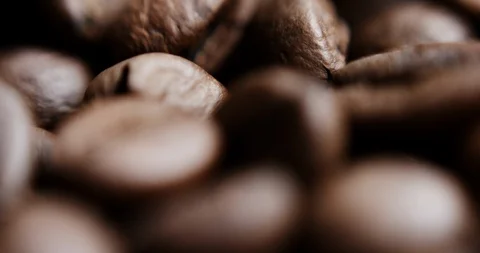 Slow motion shot of coffee beans Stock Footage 87621625