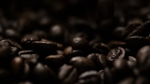 Slow motion shot of coffee beans 스톡 동영상 87637524