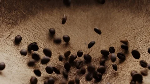 Slow motion shot of coffee beans Stock-Footage 87637935