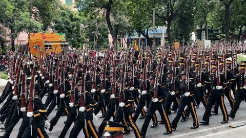 Slow motion shot of the corps of the exploration platoon of the mexican Stock Footage 212061366
