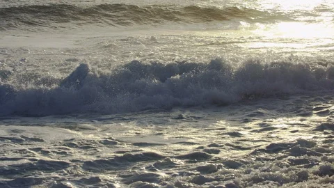 Slow motion shot of crashing waves. Stock Footage 101411031