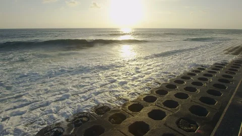 Slow motion shot of crashing waves. Stock Footage 101411118