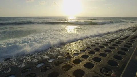 Slow motion shot of crashing waves. Stock Footage 101411725