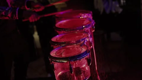 A slow motion shot of drummer performing Stock-Footage 329744682