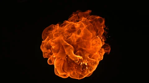 Slow motion shot fire ball explosion Stock Footage