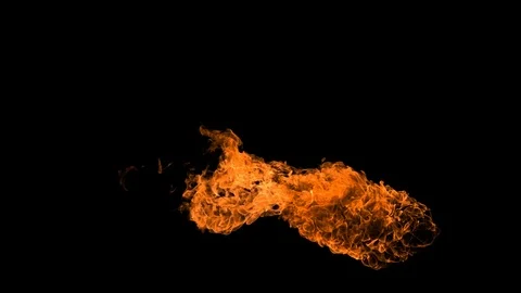 Slow motion shot of fire breathing across the screen Stock Footage 122164579