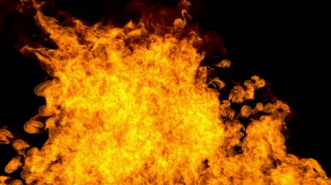 Slow Motion Shot Of Fire with Matte Stock-Footage 55063082
