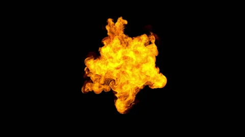 Slow Motion Shot Of Fire with Matte Stock-Footage 55063193