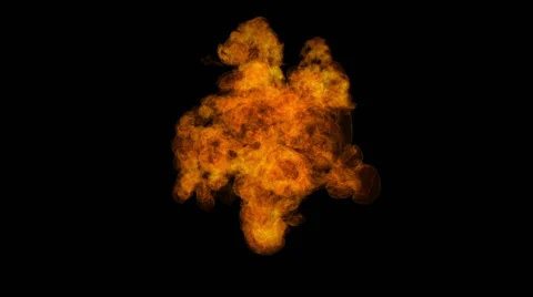 Slow Motion Shot Of Fire with Matte Stock-Footage 55063232
