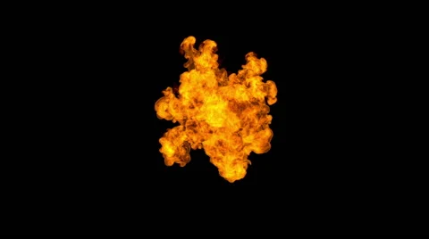 Slow Motion Shot Of Fire with Matte Stock-Footage 55063453