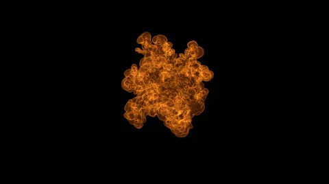 Slow Motion Shot Of Fire with Matte Stock-Footage 55063500