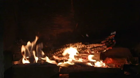 Slow motion shot of a fire slowly burning Stock-Footage 137718360