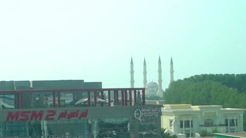 Slow motion shot of huge mosque in dubai Stock Footage 253657077