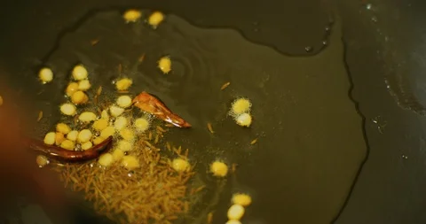 Slow Motion shot of a India Mix Vegetable Dish being prepared Stock Footage 116652449