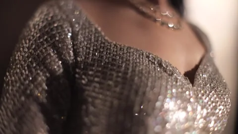 A Slow Motion Shot of an Indian Bride showing her Bridal Jewellery Stock Footage 292368255