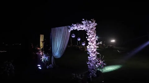 A Slow Motion Shot of an Indian Wedding Cocktail Function Decoration Stock Footage 169747360
