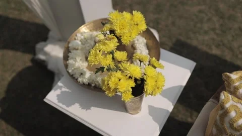 A Slow Motion Shot of an Indian Wedding Decoration in India Stock Footage 279960894