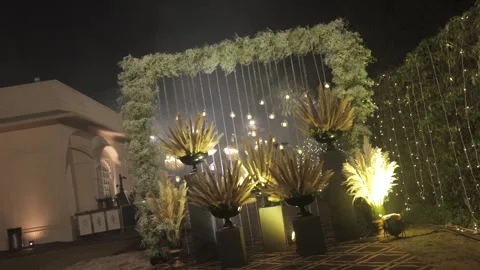A Slow Motion Shot of an Indian Wedding Decoration in India Stock Footage 281538457
