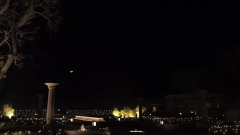 A Slow Motion Shot of an Indian Wedding Venue  Decoration in India Stock Footage 282011065