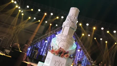 A Slow Motion Shot of an Indian Wedding Venue  Decoration in India Stock Footage 282011085