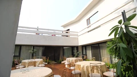 A Slow Motion Shot of an Indian Wedding Venue  Decoration in India Stock Footage 282012140