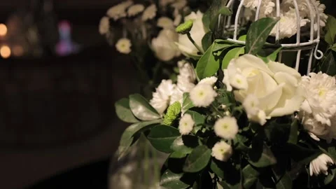 A Slow Motion Shot of an Indian Wedding Venue Decoration in India Stock Footage 296152142